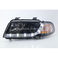 Audi A4 B5 95-98 Black Projector Head Lamp w LED Audi A4 B5 95-98 Black Projector Head Lamp w LED